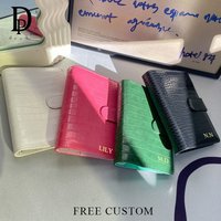 Crocodile Leather Pattern A5 Notebook Custom Name Travel Passport Holder With Card Slots Multifuction Wallet Loose-leave Diary