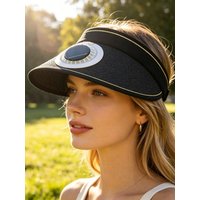 Sun Hat Extended Full Face Coverage Sun Protection Hat With Solar Powered Built-in Fan Adjustable Head Circumference Straw Hat