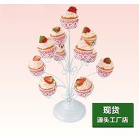 Tree-shaped Cupcake Stand White Wrought Iron Dessert Stand European Wedding Cake Display 11 Cups