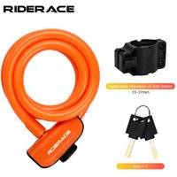 RIDERACE Bicycle Cable Lock Mountain Bike Portable Anti-theft Ring Lock High Security For Scooter Electric E-Bike Road Cycling