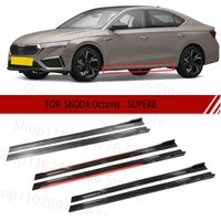 FOR SKODA Octavia SUPERB 2M Car Side Skirt Extension Plate Lip Separator Bumper 2.18M Racing Side Spoiler
