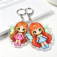 Sweet Fairy Magical Girls Chibis Keychains for Accessories Cute Cartoon Keyrings Jewelry Stella Musa Tecna Fans Friends Gifts