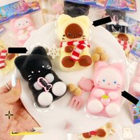 Soft Plush Cat Squeeze Toy TPR Silicone Cartoon Fidget Toy Sensory Toy Fidget Toy Pinch Decompression Toy Kids Tricky Doll