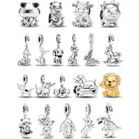 925 Sterling Silver Spot Dog Little Lion Animal Series Butterfly Charms Beads Fit Original Pan Bracelet High Quality DIY Jewelry