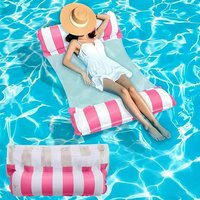 Adult Inflatable Floating Bed,Inflatable Pool Float, Pillow Sun Bathing Floating Bed Beach Toy Water Recliner Excluding Inflator
