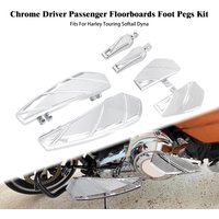 Motorcycle Driver Passenger Floorboard Rider Footrest Set Front Rear Pedal Footpegs For Harley Touring Street Glide Softail FL