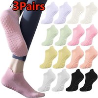 3 Pairs Yoga Socks for Women Breathable Mesh Socks Non Slip Pilates Socks Grip Cotton Low Cut Gym Fitness Sport Short Yoga Socks