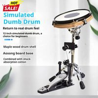 12Inch Realistic Drum Set Pad Practice Improve Drum Kit For Beginners Sandblasted Mute Skin Sturdy Stand For Percussion Training