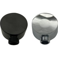 Bathroom G1/2 Shower Hose Connector Round Wall Union Supply Elbow Outlet Spout Wall Mounted,Brushed Nickel