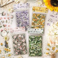 6Pcs Dreamy Floral Series PET Stickers, INS Style Plant Flower Decals for Scrapbooking, Journal, DIY Craft, Notebook Decoration