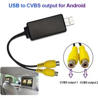 USB to CVBS RCA Video Output Adapter Box Interface Connect to Monitor Display Device for Android Radio Multimedia