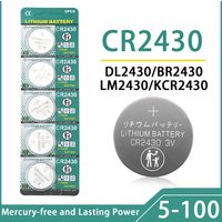 5-100PCS 3V CR2430 Lithium Button Battery DL2430 BR2430 ECR2430 DL2430 LM2430 KCR2430 Coin Cell Watch Batteries Remote Key Toy
