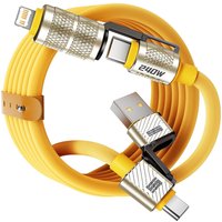 4-in-1 Cable Super Fast Charging Multiple Functions for iPhone15 14 13 iPad Tablet Mobile Phone Samsung Xiaomi