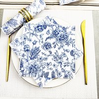 20 piecesperpackofvintageblueprintednapkinsblue andwhiteporcelainpartynapkinshotel party disposable napkins