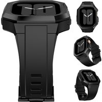 Zestaw modów ze stali nierdzewnej do Apple Watch Ultra 2/1 49 mm 46 mm 45 mm 44 mm Pasek z gumy fluorowej do zegarków IWatch serii 10 9 8 7 6 5 4 3