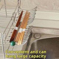 1/2pcs Stainless Steel Drain Basket Expansion Small Hanging Rack Storage Rack Storage Basket Stainless Steel Home Goodies