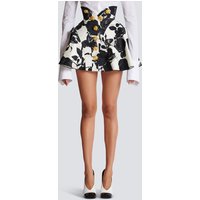 HIGH STREET Newest 2026 Runway Designer Fashion Women's Metal Rose Buttons Printed Floral Mini Skirt