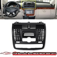 Pour Mercedes-Benz W636 W639 2004~2015 Grille d'aération centrale intérieure noire du tableau de bord 6396800107 Remplacement direct