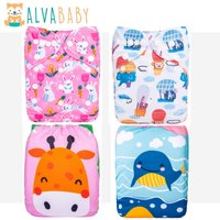 ALVABABY 1pc Reusable Diaper Shell for Baby 3-15kg Washable Baby Cloth Nappy Shell with One Pocket Eco-friendly Diaper Shell