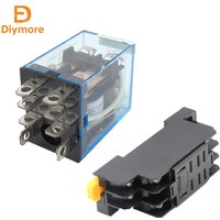 Relay Socket Base DIN Rail Mount 8 Pin For LY2NJ HH62P JQX-13F/2Z DPDT Relay DC12V AC220V Electromagnetic Power
