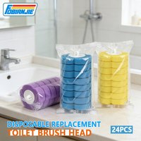 FOBIANJIE 3 Colors Transparent Packaging Bag Toilet Wand Brush Heads, for Bathroom Bathtub Glass Door Wash Basin Only Brush Head