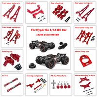 MJX Hyper Go 14210 14209 H14BM RC Car Metal Steering Cup Upper Lower Swing Arm Set Shock Tower Bracket Body Post Upgrade Parts