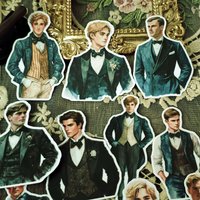 Cute Waterproof Retro European Gentleman Decorative Stickers for Journal Scrapbooking DIY Album INS Style Stationery
