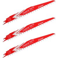 225/300mm Carbide Reciprocating Saw Blades 3TPI Endurance for Hard Wood 3PCS 9-Inch/12-Inch Wood Cutting Blades Woodworking Tool
