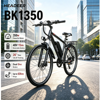 Elektrofahrrad für Erwachsene Headeer Bk1350, 26-Zoll-Reifen, 48V15Ah Batterie, 500W Motor, Höchstgeschwindigkeit 35 km/h, 60 km Reichweite, Doppelscheibenbremsen