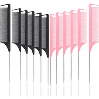 12pcs pointed tail comb dressing styling comb hair dye heat-resistant tail comb hair salon home tools Special for real hair wigs