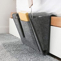 Bed Pockets Bedside Storage Can Hold Tablet Magazine Book Phone,For Bed,Sofa,Felt Bed Side Caddy Organizer With 5 Pockets,