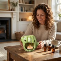 Cactus Shaped Ceramic Oil Burner Wax Melt Warmer Tealight Candle Holder for Aromatherapy Home Decor Nordic Style Essential 1PC