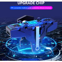 1/2pcs RGB/Mechanical 4 Finger Mobile Gaming Trigger for PUBG Mobile Game Joystick Trigger Aim Trigger Button for Mobiles Phones