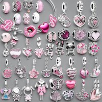 925 Sterling Silver Cute Chameleon Turtle Charms for Bracelet DIY Jewelry Making Colorful Crystal Animal Pendant Bead Women Gift