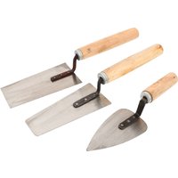 1Set Plaster Trowel Kit Stainless Steel Blades Construction Trowel Tool Professional Putty Cutter Scraper Bricklaying Spatula