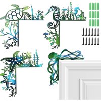 Ocean Door Frame Decoration Set with Double Sided Silhouette for Window, Door, Shelf, Table, and Corner Sign Home Accent
