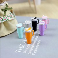 Cute 1pcs 1/12 Miniature Dollhouse Straw Insulated Water Cup Model Toy For Doll Home Scene Accessories