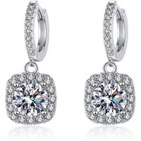 NEW 100% 925 Sterling Silver D VVS1 Pass Diamond Tester Pen Moissanite Stud Earrings For Women 2 GRA Certificates Moissanite