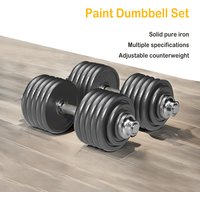 Pure iron baking paint dumbbell men's and women's fitness equipment adjustable barbell 100KG heavy weight solid dumbbell