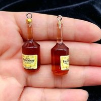 10Pcs Resin Bottle Charms, 3D Simulation Wine Bottle Pendant for DIY Earring Keychain Jewelry Making Craft Supplies
