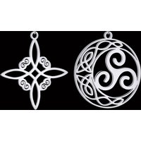 3pcs Amulets Wiccan Cross Filigree Witch Knot Charms for Jewelry Making Earrings Celtic Spiral diy Craft Stainless Steel Pendant