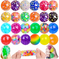 12Pcs 3.5cm Children Grape Ball Vent Pressure Reducing Pinch Music Crystal Bead Ball Pressure Reducing Toy Children's Gift Toy