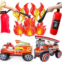 Inflatable Fire Extinguishers Shaped Balloons Toys for Kids Fire Truck Birthday Party Decor Firefighter Birthday Party Supplies