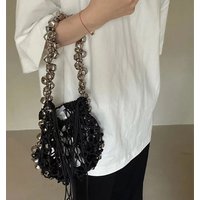 New Crochet Beach Handbag for Girls Summer Straw Rope Hollow Out Hand Woven Totes Bag Women Hollow Knitting Handbag