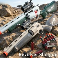 Manual Loaded Revolver Airsoft Rifle Toy Gun Shell Throwing Shotgun Outdoor CS Launcher Model Toy for Christmas Gift