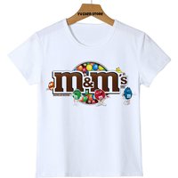 2022 New Fashion Kid T-shirt 3D BoyGirl Chocolate Beans MM Print Funny Streetwear T-shirt Anime Short Sleeve Baby Shirts 2T-10T