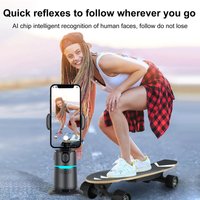 Auto Face Multifunctional Tracking 360° Rotation Auto Tracking Selfie Stick Multi-color Fill Light Follow-up Gimbal Stabilizer