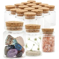 20Pack 30ML Mini Glass Bottles With Cork Stoppers 2"x1.4” Tiny Spell Jars Wishing Bottle Message Bottle DIY Deco Wedding Favors