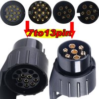 For Car Truck 7 Pin To 13 Pin Plug Adapter Waterproof Trailer Connector 12V Towbar Towing Plugs Socket Adapter Accessories