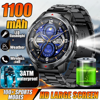 2026 new 1100mAh Super Capacity Battery Adult Men Smart Watch Compass 1.7-inch Bluetooth Call 3ATM Waterproof Sports Smartwatch